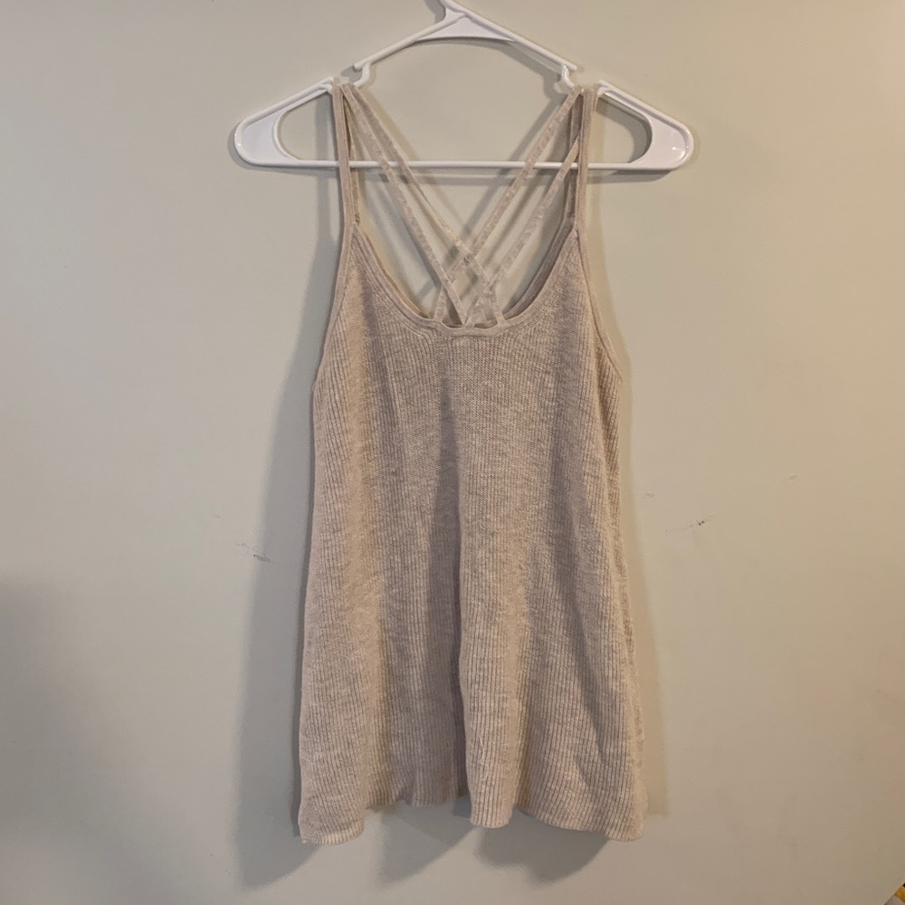 American Eagle Medium Tan Knit Tank Top